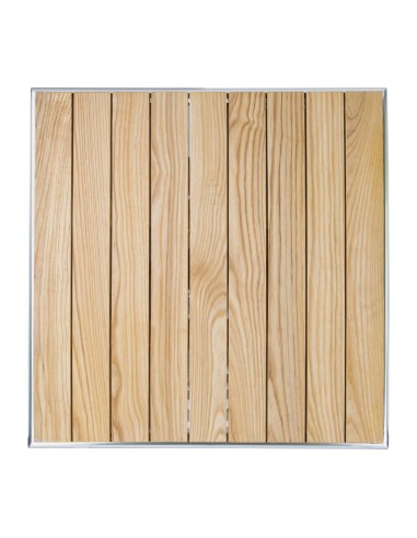 Table bistro carrée Bolero 600mm - bois et aluminium