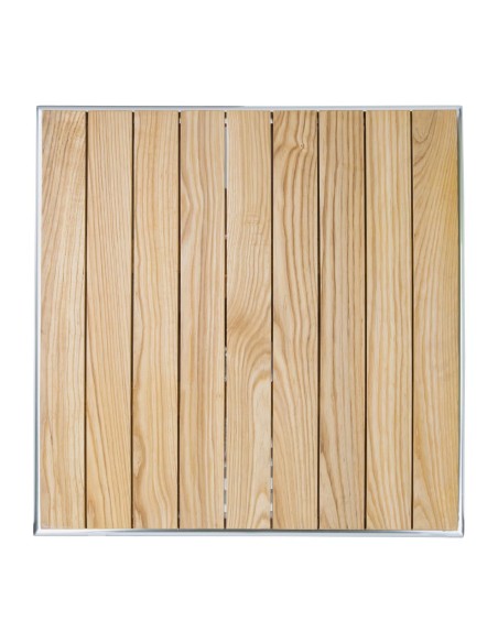 Table bistro carrée Bolero 600mm - bois et aluminium