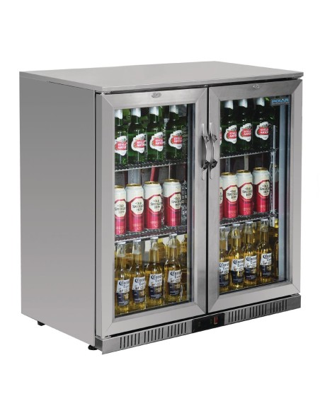 Arrière-bar Polar 208L à deux portes pivotantes - 180 bouteilles
