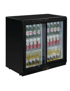 Arrière-bar Polar 198L noir à deux portes coulissantes - 117 bouteilles 2