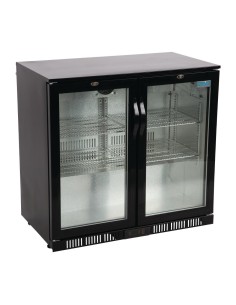 Arrière-bar Polar 198L noir - 2 portes pivotantes
