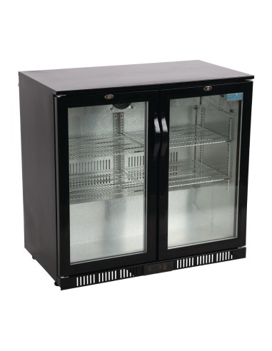 Arrière-bar Polar 198L noir - 2 portes pivotantes