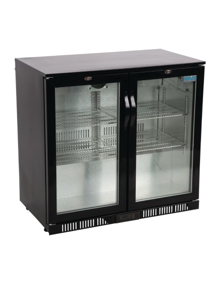 Arrière-bar Polar 198L noir - 2 portes pivotantes