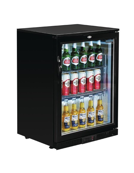 Arrière-bar porte pivotante Polar Serie G noir 128L - 56 bouteilles