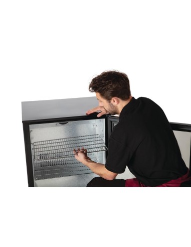 Arrière-bar porte pivotante Polar Serie G noir 128L - 56 bouteilles