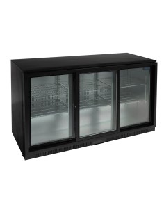 Arrière-bar trois portes coulissantes Polar Série G noir 320L