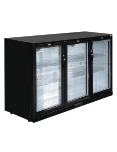 Arrière-bar trois portes pivotantes Polar Série G noir 320L