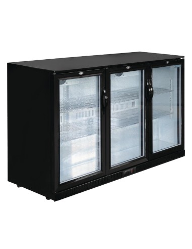 Arrière-bar trois portes pivotantes Polar Série G noir 320L
