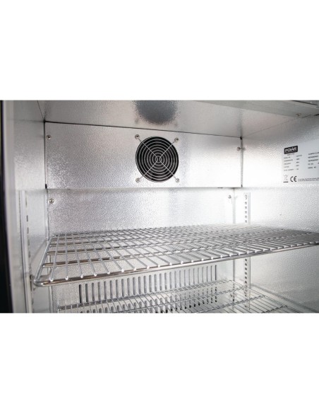 Arrière-bar porte pivotante Polar Serie G noir 128L - 56 bouteilles