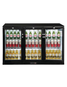 Arrière-bar trois portes pivotantes Polar Série G noir 320L 2