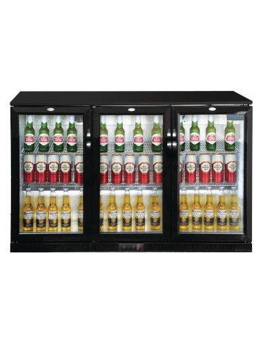 Arrière-bar trois portes pivotantes Polar Série G noir 320L