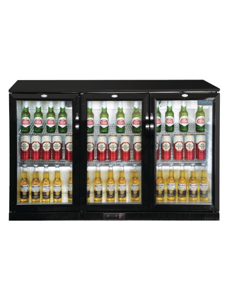 Arrière-bar trois portes pivotantes Polar Série G noir 320L