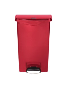 Poubelle à pédale Rubbermaid Slim Jim 50L rouge - Compacte et résistante