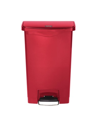 Poubelle à pédale Rubbermaid Slim Jim 50L rouge - Compacte et résistante
