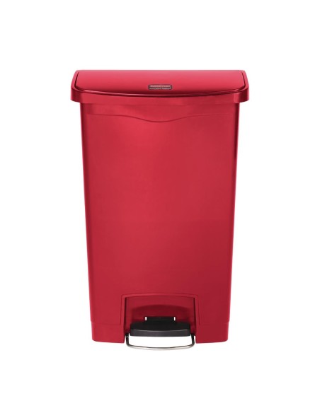 Poubelle à pédale Rubbermaid Slim Jim 50L rouge - Compacte et résistante