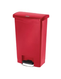 Poubelle à pédale Rubbermaid Slim Jim 50L rouge - Compacte et résistante 2
