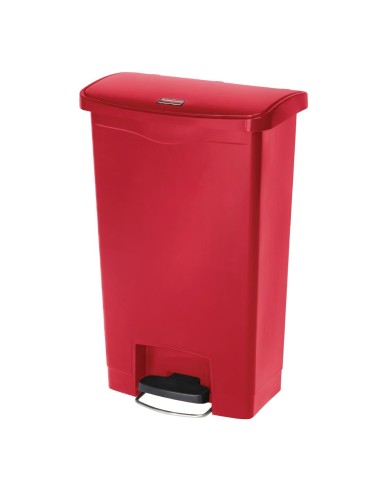 Poubelle à pédale Rubbermaid Slim Jim 50L rouge - Compacte et résistante