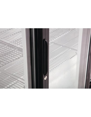 Arrière-bar trois portes pivotantes Polar Série G noir 320L