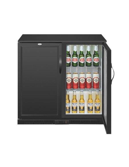 Arrière-bar Polar Série G noir 208L - 2 portes pleines