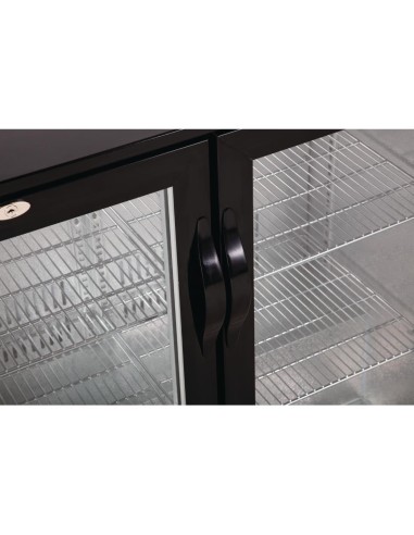 Arrière-bar trois portes pivotantes Polar Série G noir 320L