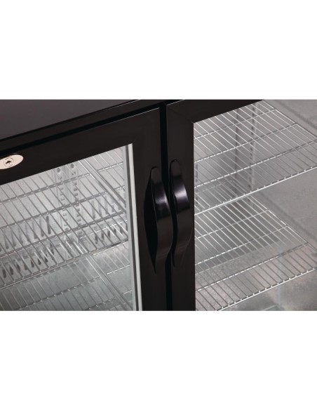 Arrière-bar trois portes pivotantes Polar Série G noir 320L