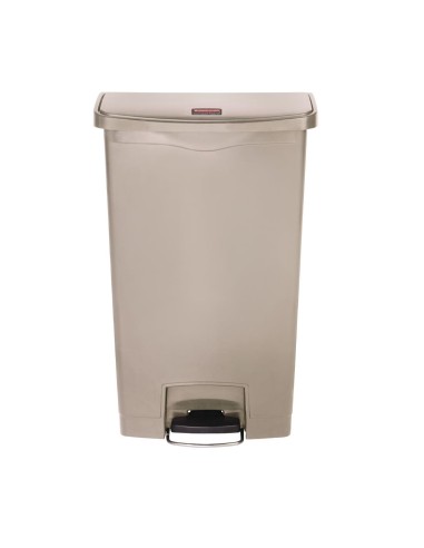 Poubelle à pédale Slim Jim 68 L beige - Compacte et silencieuse