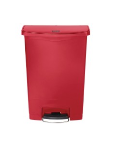 Poubelle à pédale frontale Rubbermaid Slim Jim 90L rouge