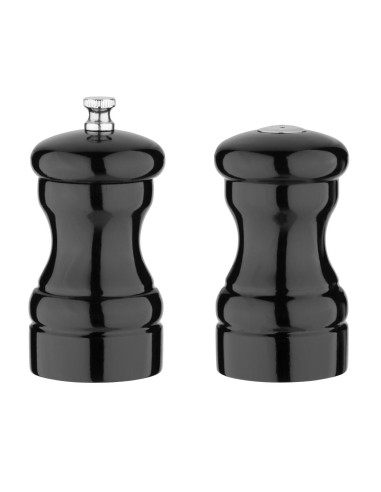 Ensemble sel et poivre Olympia noir - Bois brillant