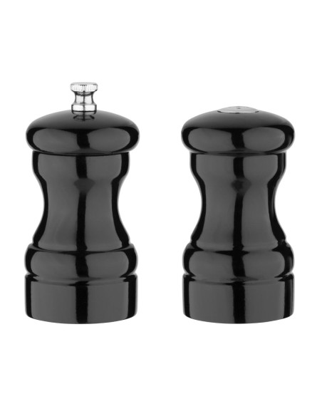 Ensemble sel et poivre Olympia noir - Bois brillant