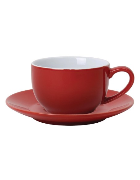 Soucoupes rouges Olympia Café 228ml/340ml - Lot de 12