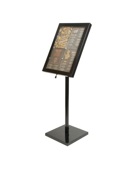 Présentoir éclairé LED Securit noir - 4 feuilles A4