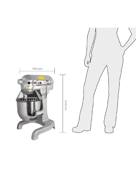 Batteur planétaire Buffalo 9L 550W - robuste et sécurisé