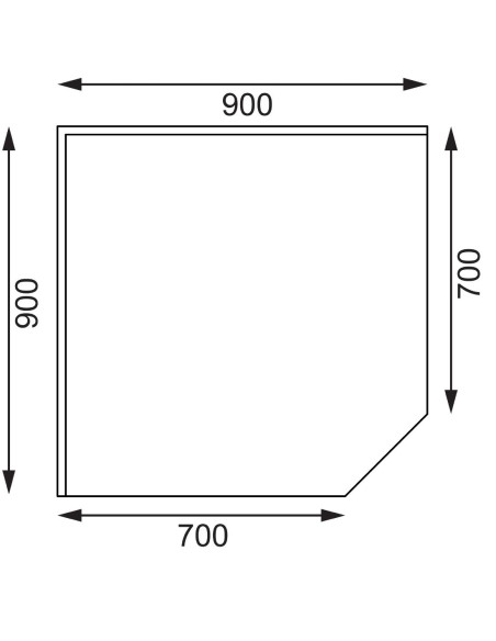 Table d'angle inox Vogue 700mm - 960x900x700 mm