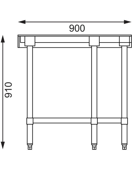 Table d'angle inox Vogue 700mm - 960x900x700 mm