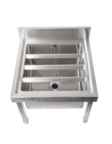 Bac vide seaux inox Vogue - Compact et durable