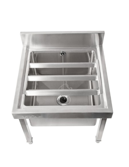 Bac vide seaux inox Vogue - Compact et durable