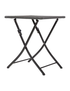 Table carrée pliante en rotin PE Bolero 600mm - Noir 2