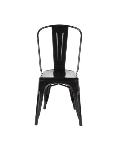 Chaises acier noir Bolero Bistro - lot de 4