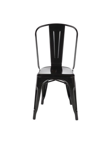 Chaises acier noir Bolero Bistro - lot de 4