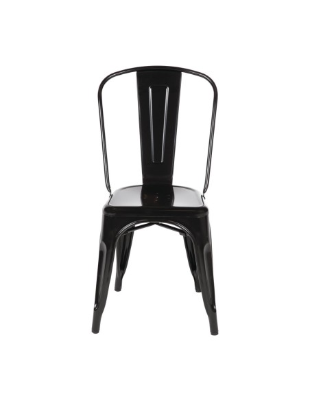 Chaises acier noir Bolero Bistro - lot de 4