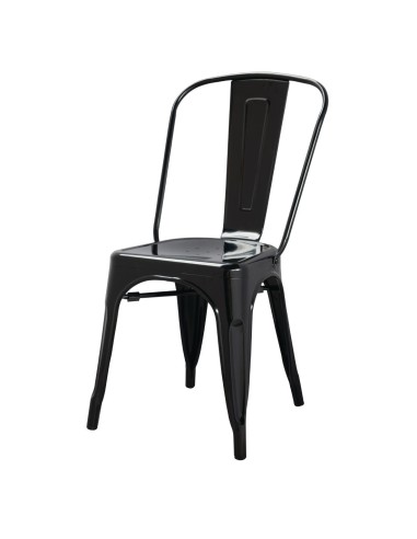 Chaises acier noir Bolero Bistro - lot de 4