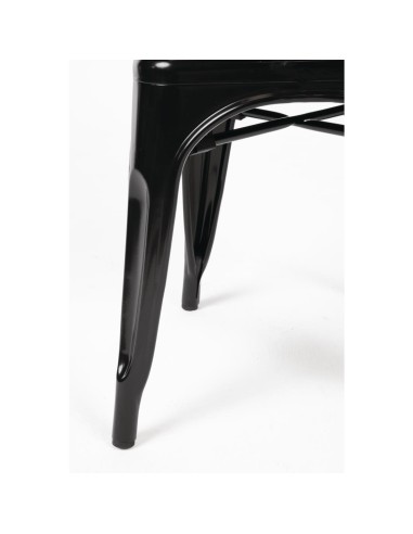 Chaises acier noir Bolero Bistro - lot de 4