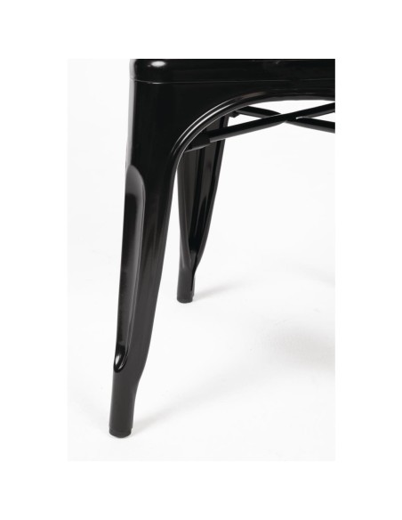 Chaises acier noir Bolero Bistro - lot de 4