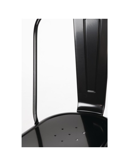 Chaises acier noir Bolero Bistro - lot de 4