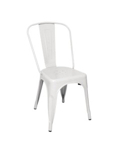 Chaises en acier blanc Bolero Bistro - lot de 4