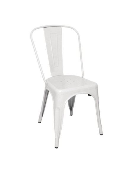 Chaises en acier blanc Bolero Bistro - lot de 4