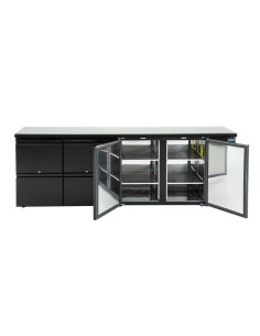 Arrière-bar Polar Série U 2 portes 4 tiroirs 698L - Noir 2
