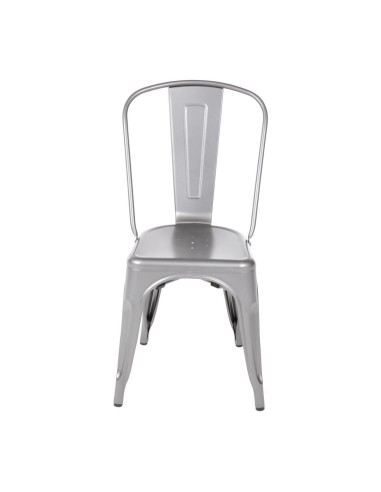 Chaises en acier gris Bolero Bistro - lot de 4