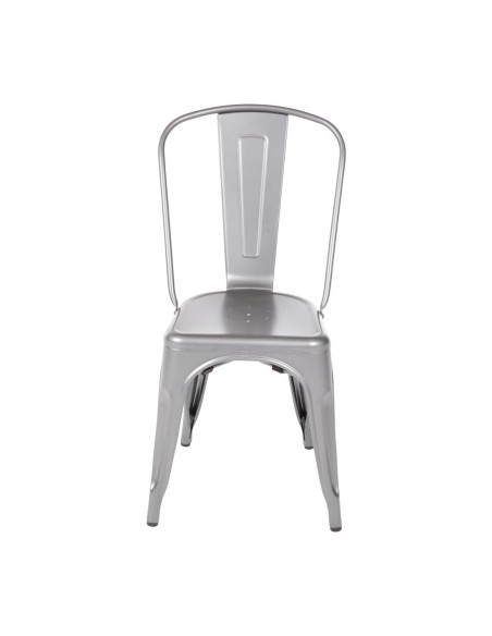 Chaises en acier gris Bolero Bistro - lot de 4