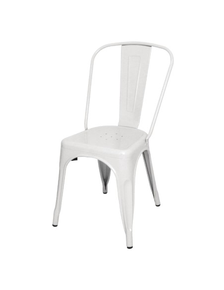 Chaises en acier blanc Bolero Bistro - lot de 4